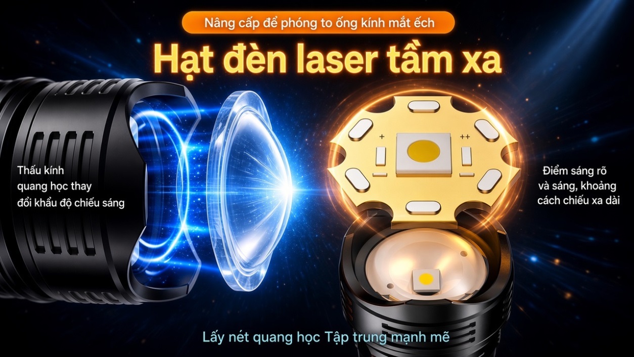Đèn pin S008 có Zoom